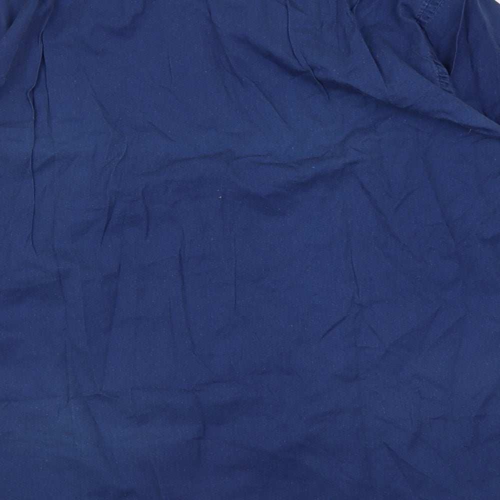 Gieves & Hawkes Mens Blue  Cotton  Button-Up Size XL Collared Button