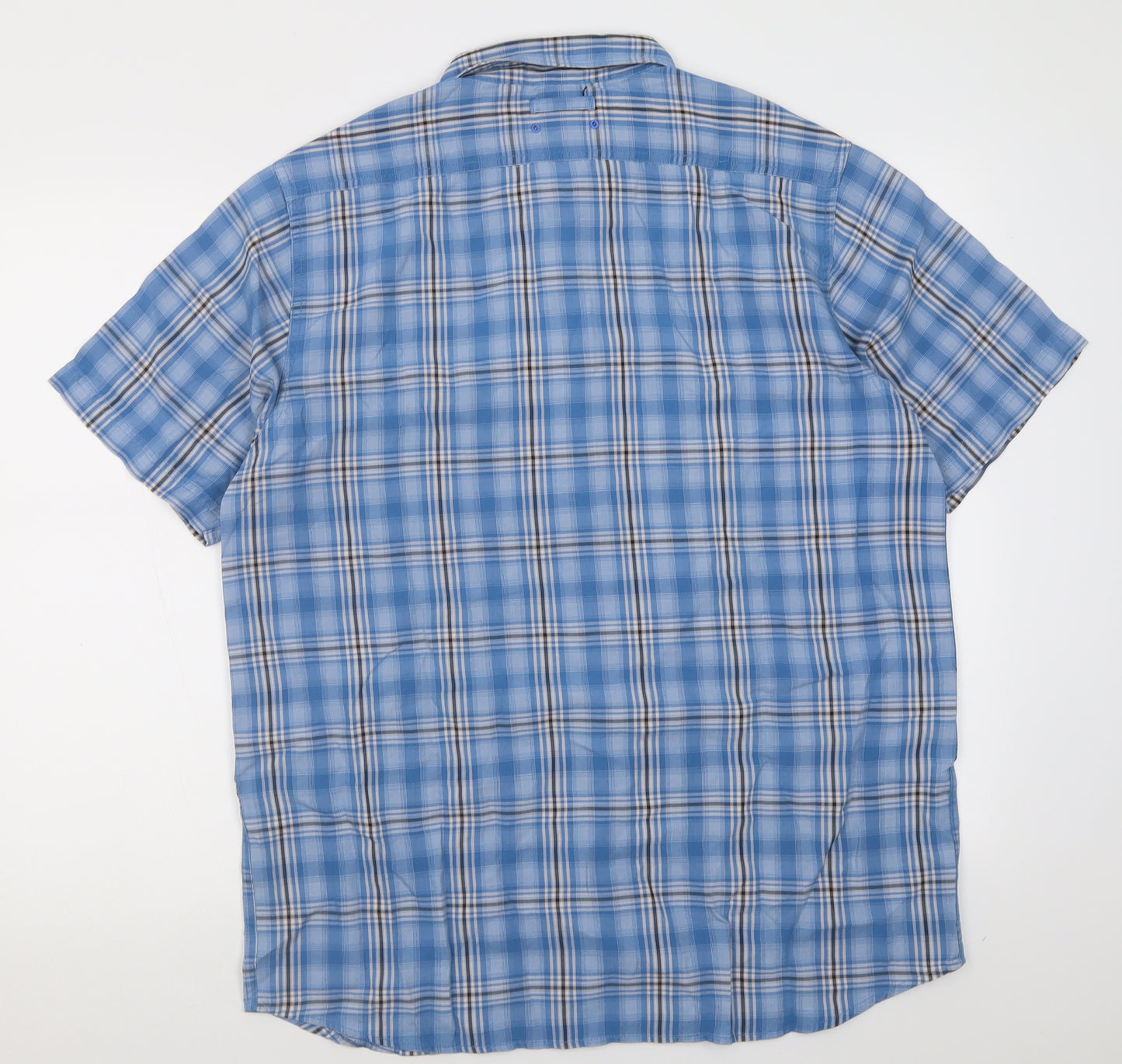 The North Face Mens Blue Check Modal  Button-Up Size L Collared Button