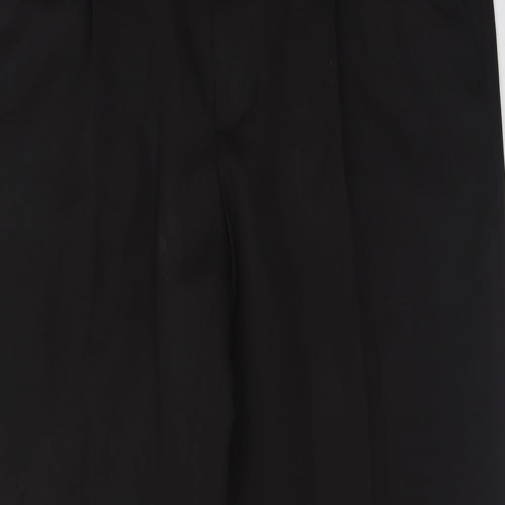 Maine Mens Black  Polyester  Trousers Size 36 L29 in Regular Button - Short Leg
