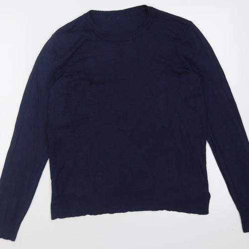 George Womens Blue Crew Neck  Viscose Pullover Jumper Size 10