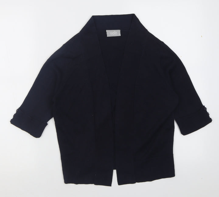 Wallis Womens Blue V-Neck Cotton Cardigan Jumper Size S