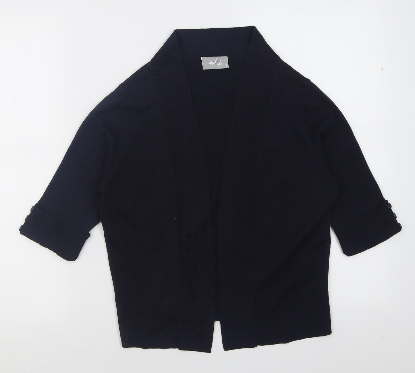 Wallis Womens Blue V-Neck  Cotton Cardigan Jumper Size S