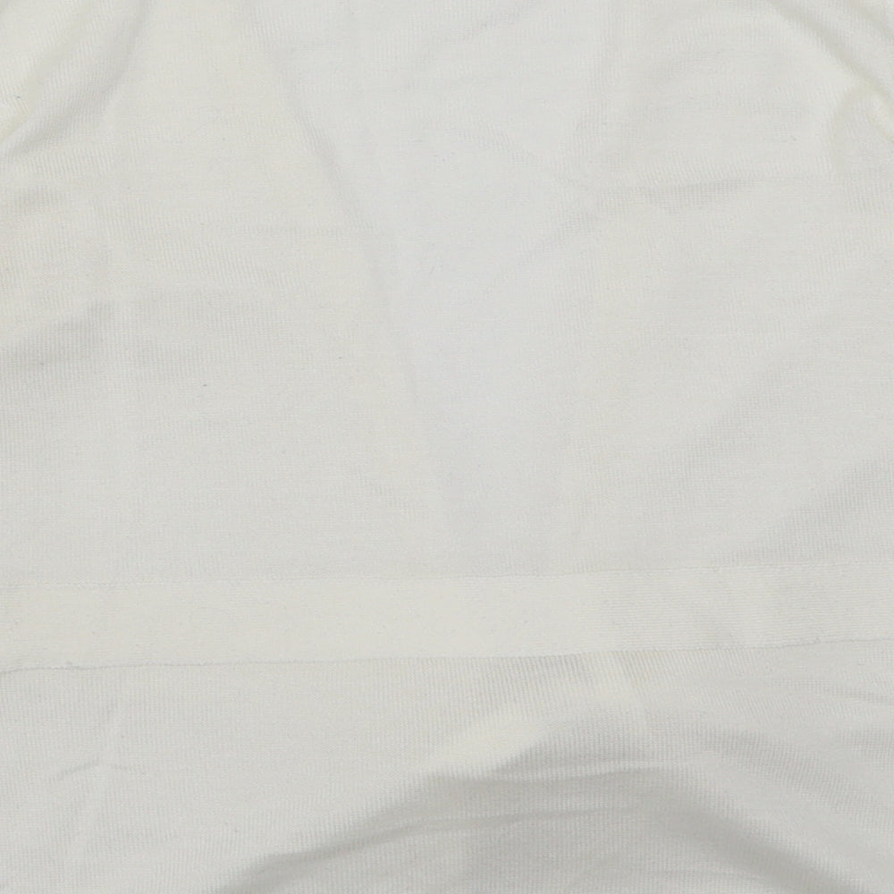 George Womens White V-Neck  Acrylic Cardigan Jumper Size 12