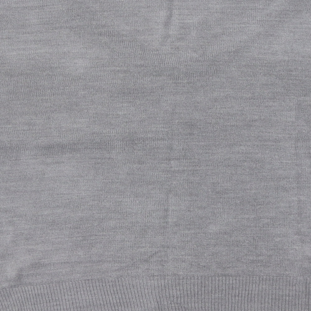 George Womens Grey V-Neck  Acrylic Pullover Jumper Size 22