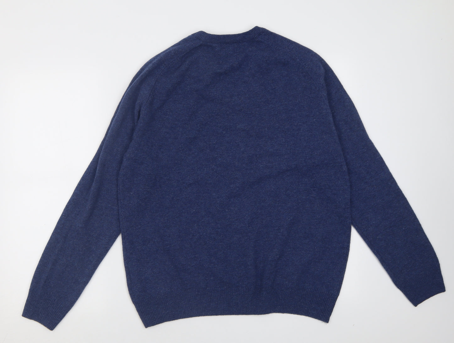 Blue Harbour Mens Blue V-Neck  Wool Pullover Jumper Size M