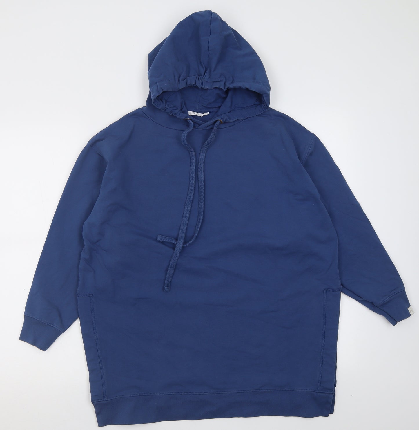 John Lewis Womens Blue  Cotton Tunic Hoodie Size S  Pullover
