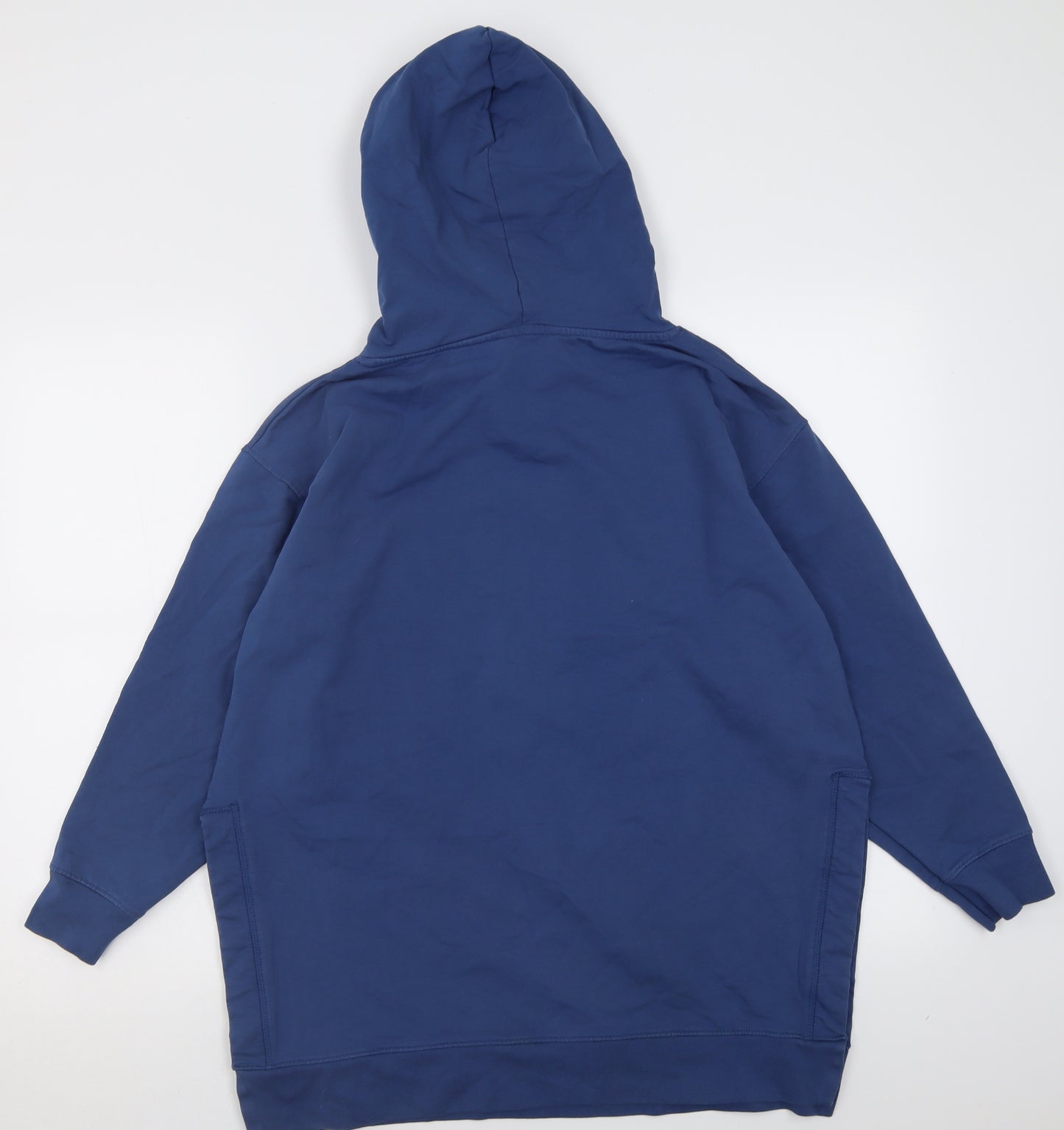 John Lewis Womens Blue  Cotton Tunic Hoodie Size S  Pullover