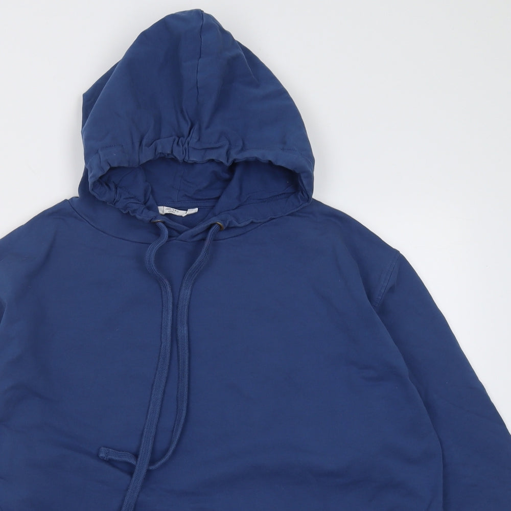 John Lewis Womens Blue  Cotton Tunic Hoodie Size S  Pullover
