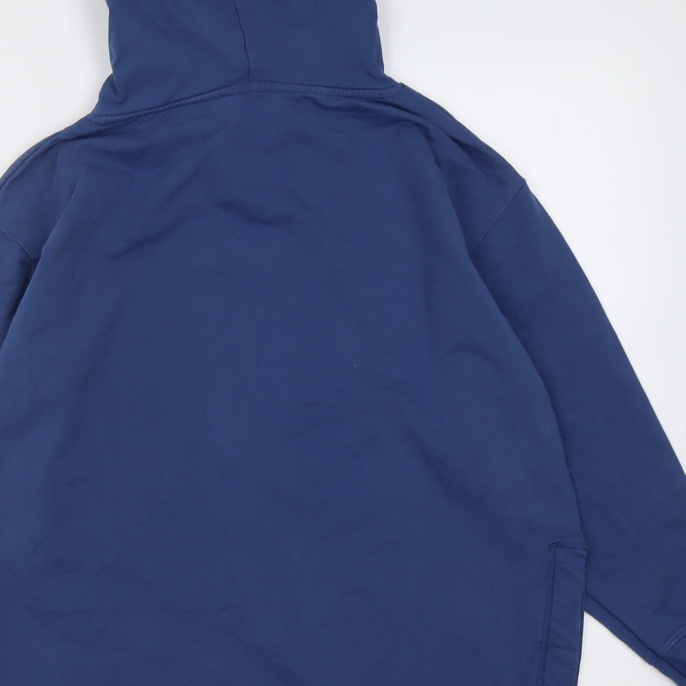 John Lewis Womens Blue  Cotton Tunic Hoodie Size S  Pullover