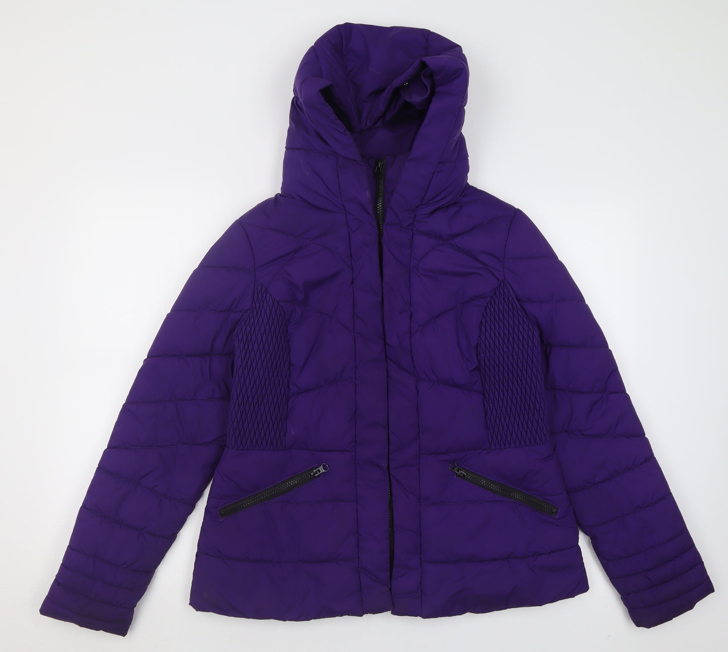 TU Womens Purple   Overcoat Coat Size 14  Zip