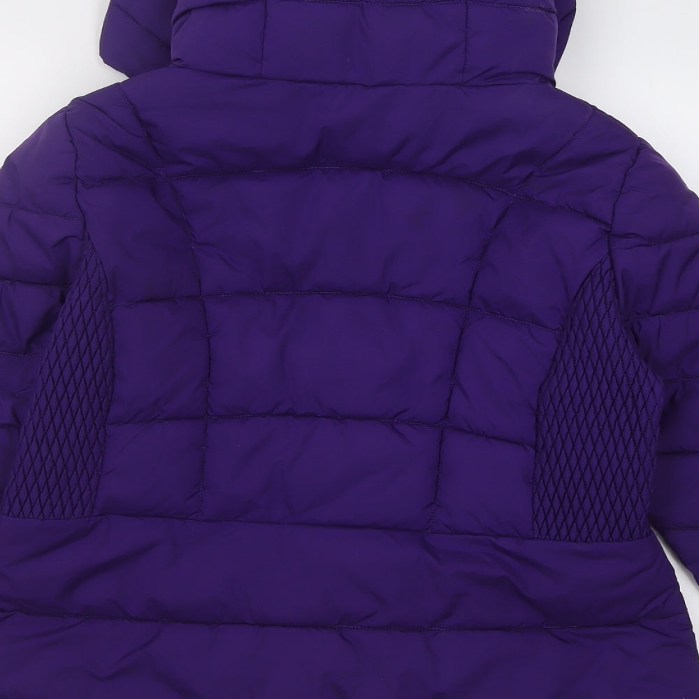 TU Womens Purple   Overcoat Coat Size 14  Zip