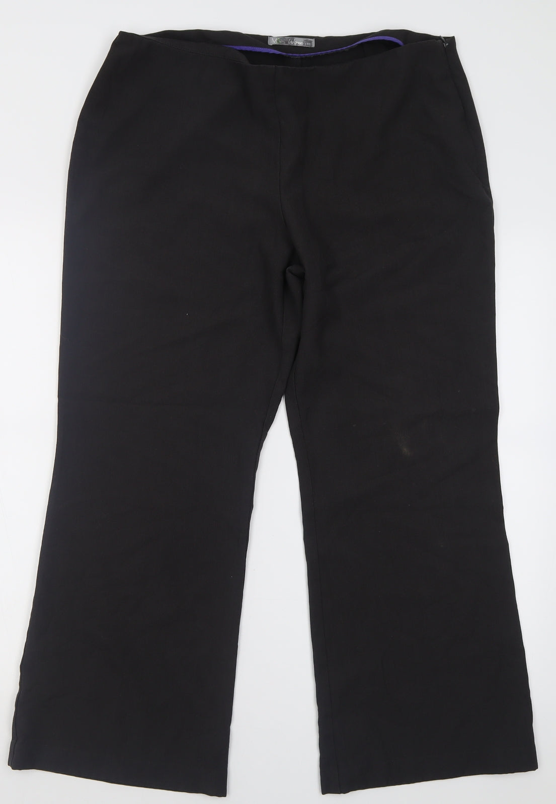 Marks and Spencer Womens Grey  Polyester Trousers  Size 16 L27 in Regular Zip