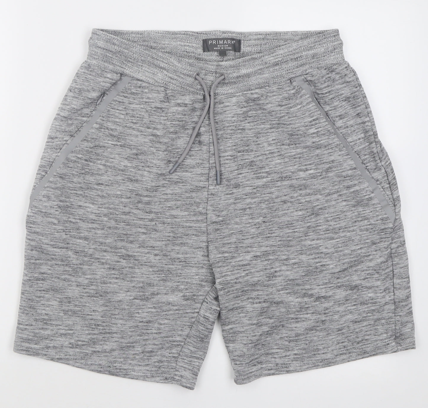 Primark Mens Grey  Polyester Sweat Shorts Size M L8 in Regular Tie