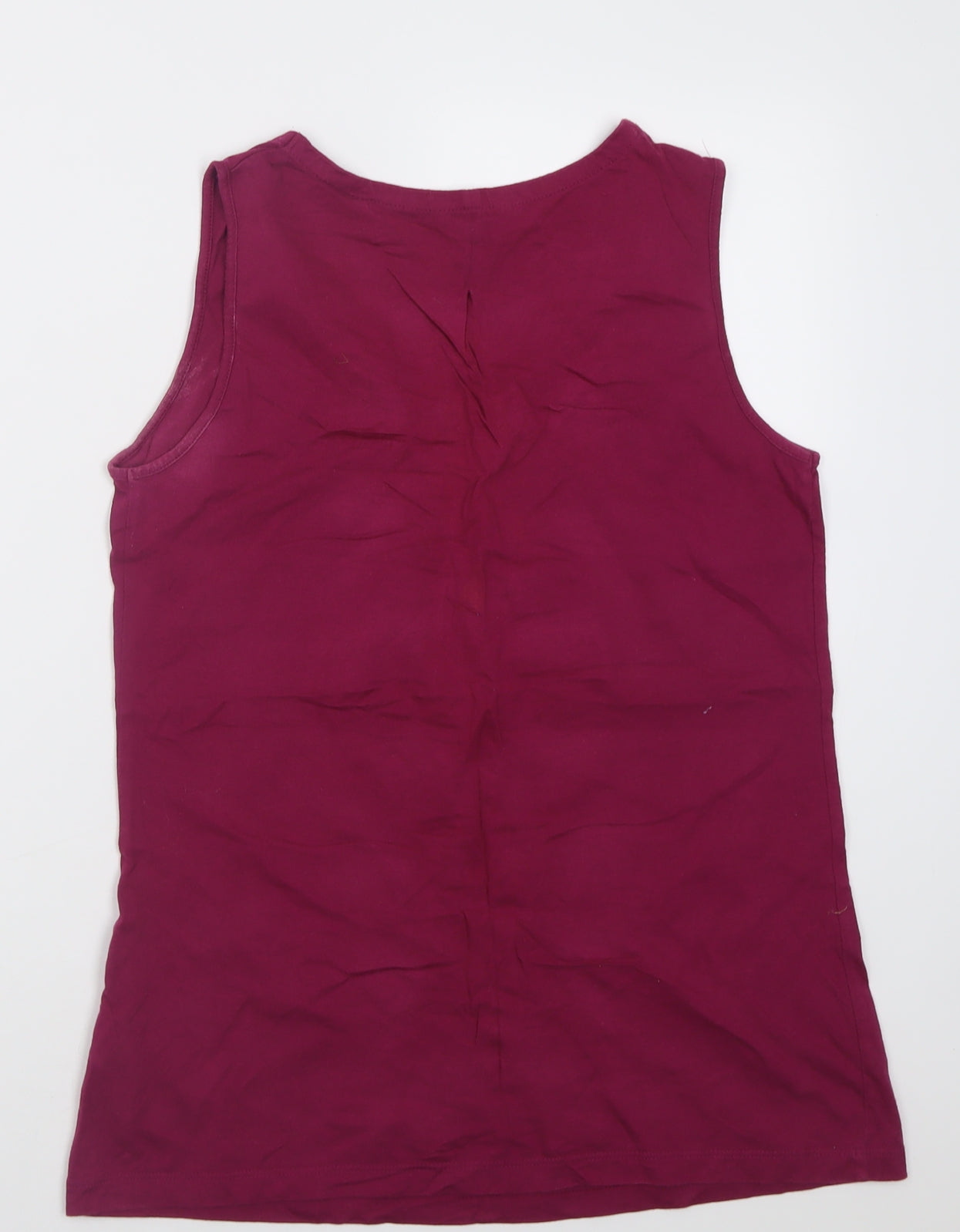 Savoir Womens Purple  Cotton Basic Tank Size 10 Scoop Neck