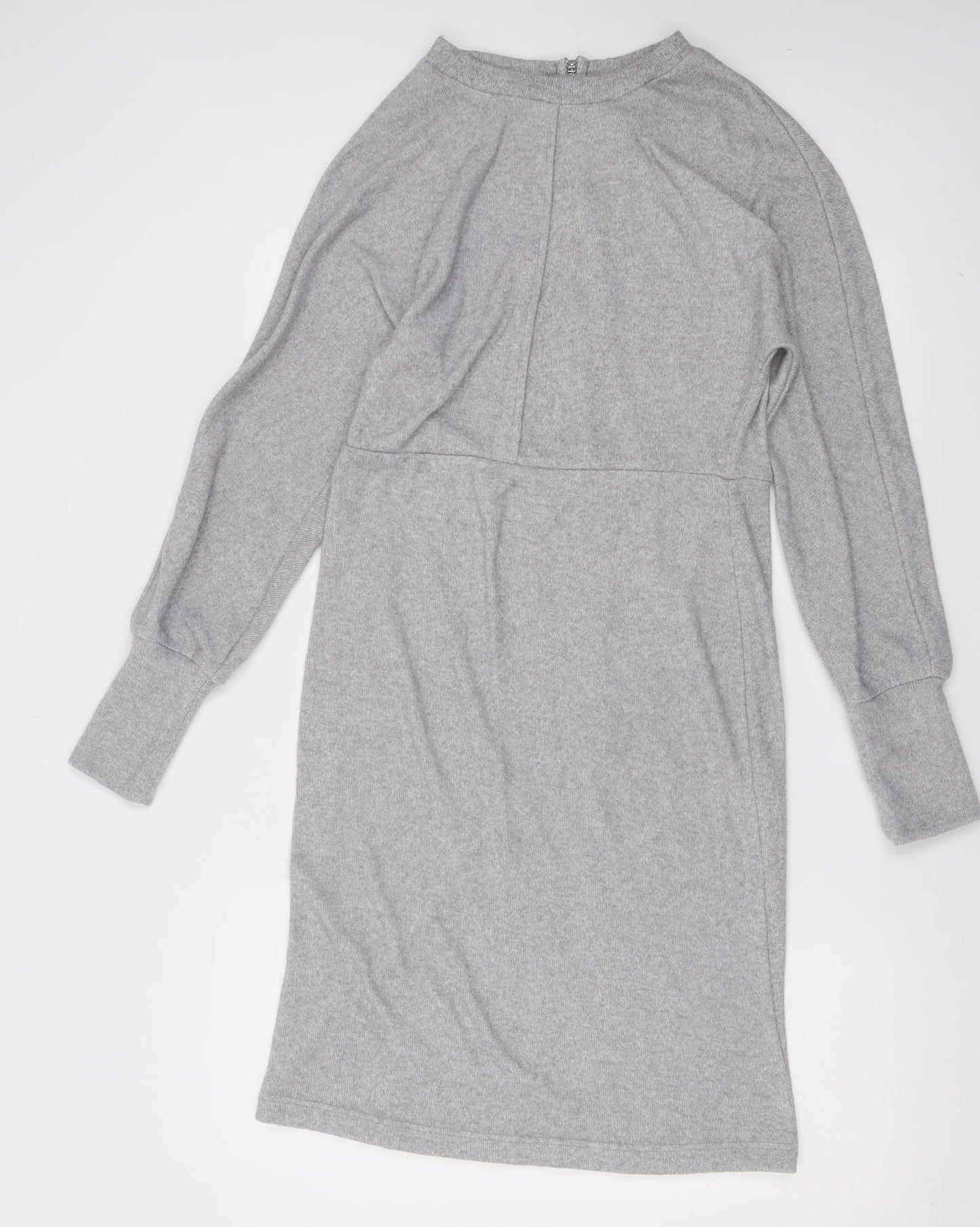 NEXT Womens Grey  Polyester A-Line  Size 10  Crew Neck Zip