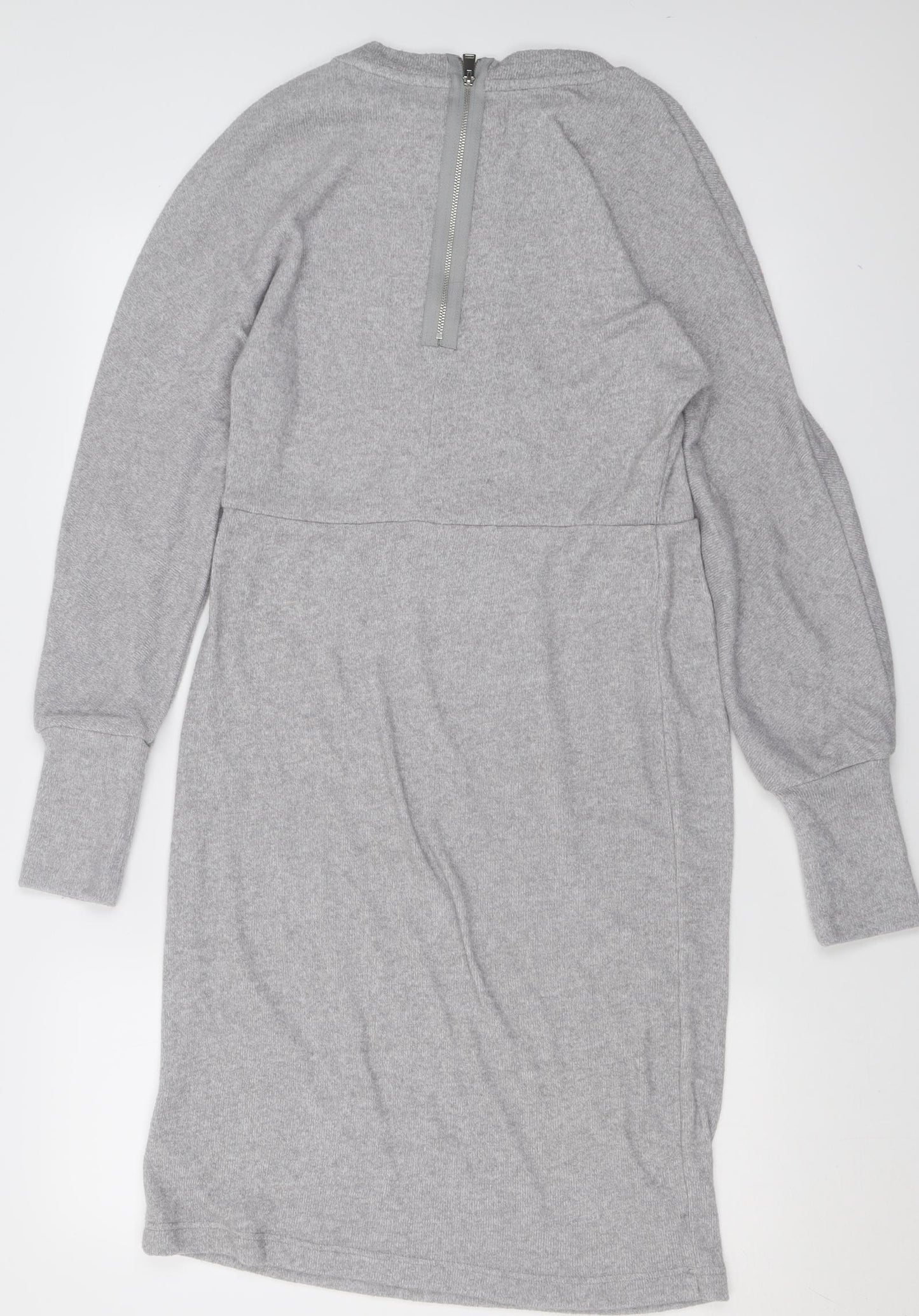 NEXT Womens Grey  Polyester A-Line  Size 10  Crew Neck Zip