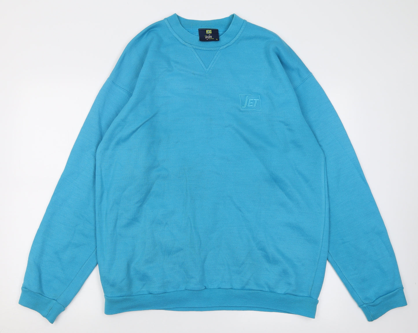 Jet Mens Blue  Cotton Pullover Sweatshirt Size XL
