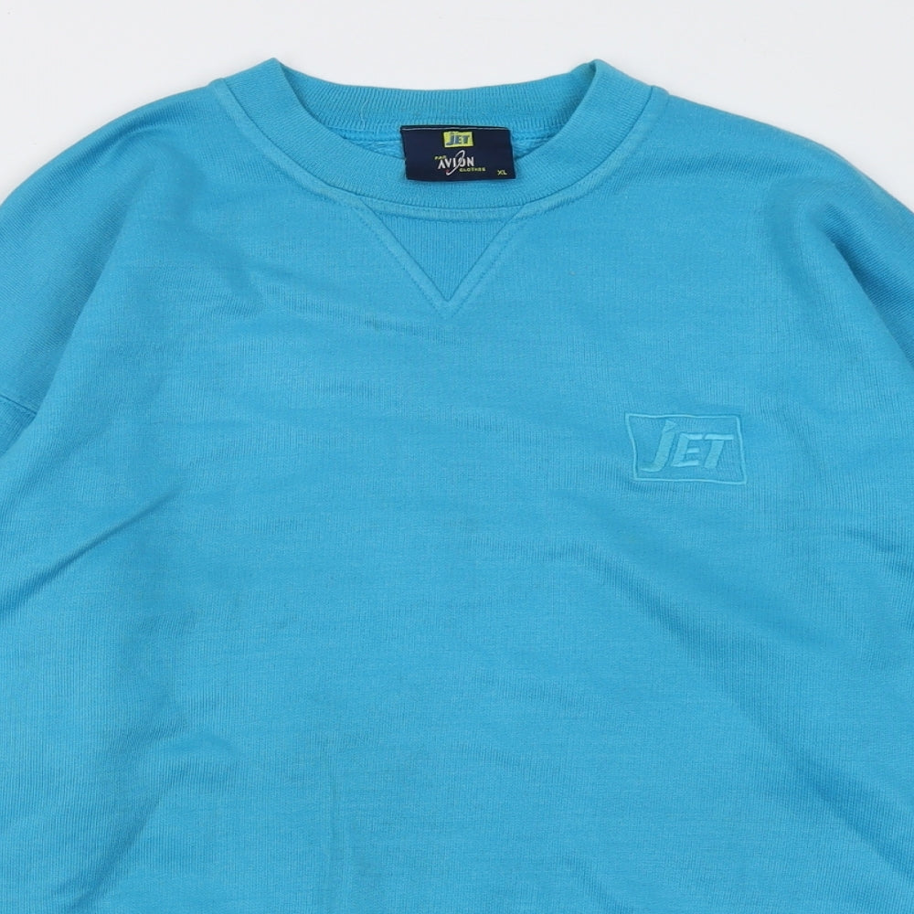 Jet Mens Blue  Cotton Pullover Sweatshirt Size XL