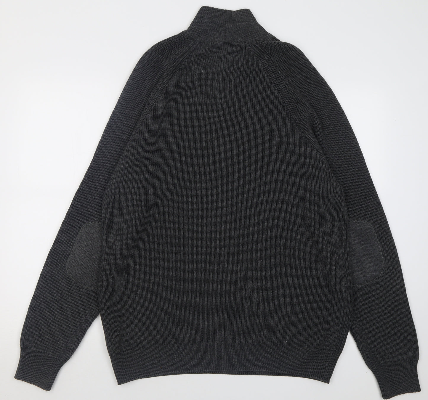 NEXT Mens Grey High Neck  Cotton Pullover Jumper Size XL