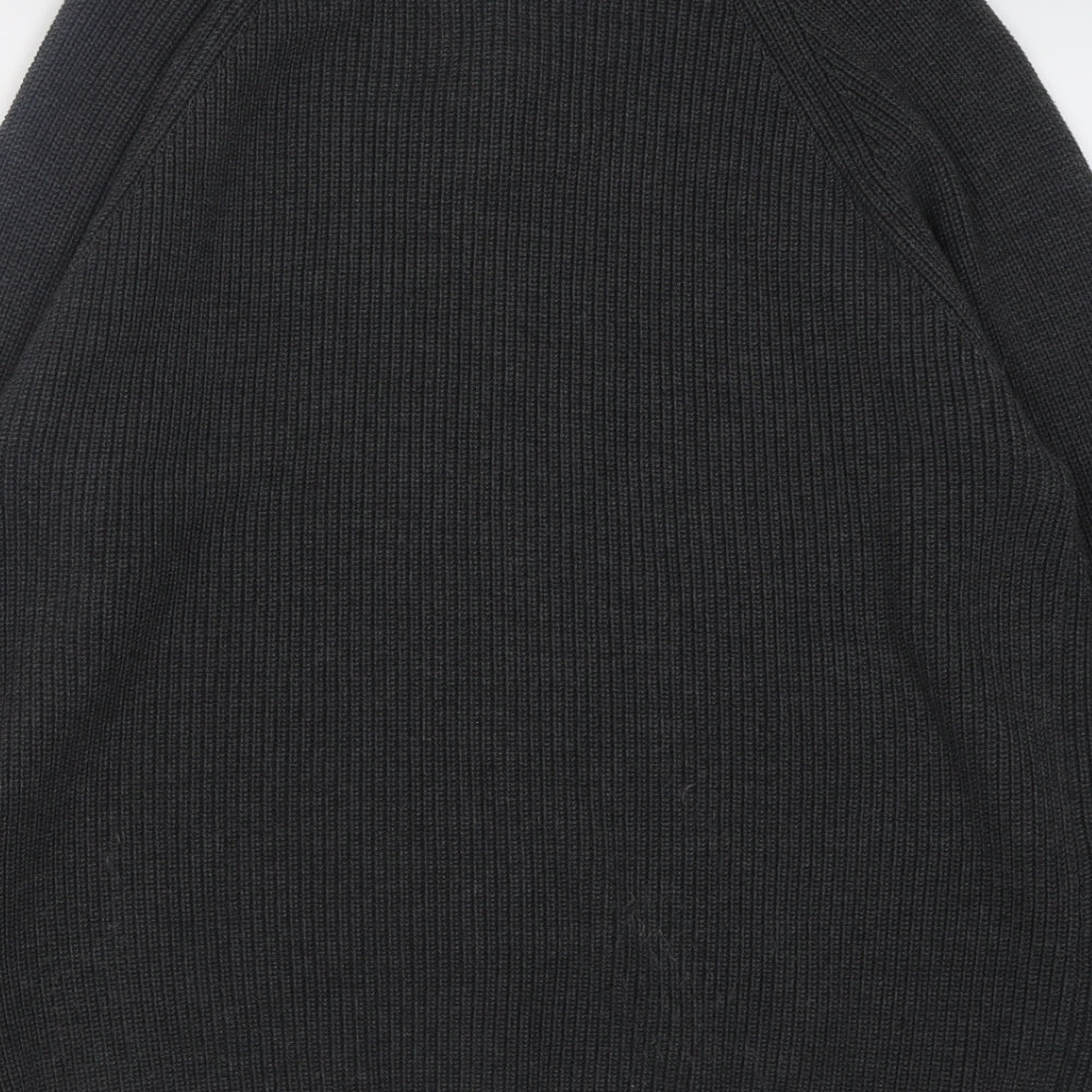 NEXT Mens Grey High Neck  Cotton Pullover Jumper Size XL