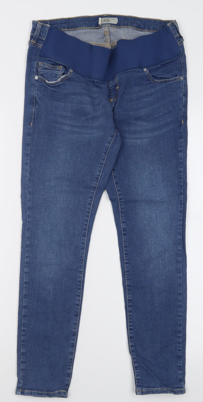 Topshop Womens Blue  Cotton Jegging Trousers Size 12 L30 in Regular