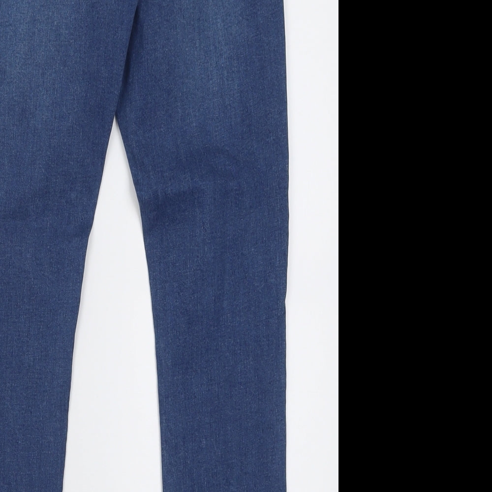 Topshop Womens Blue  Cotton Jegging Trousers Size 12 L30 in Regular