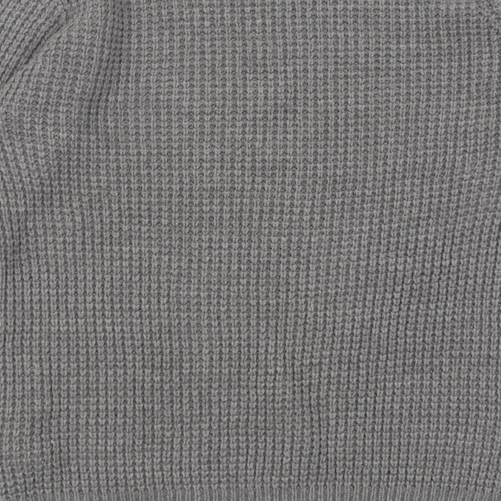 F&F Mens Grey Crew Neck  Acrylic Pullover Jumper Size S
