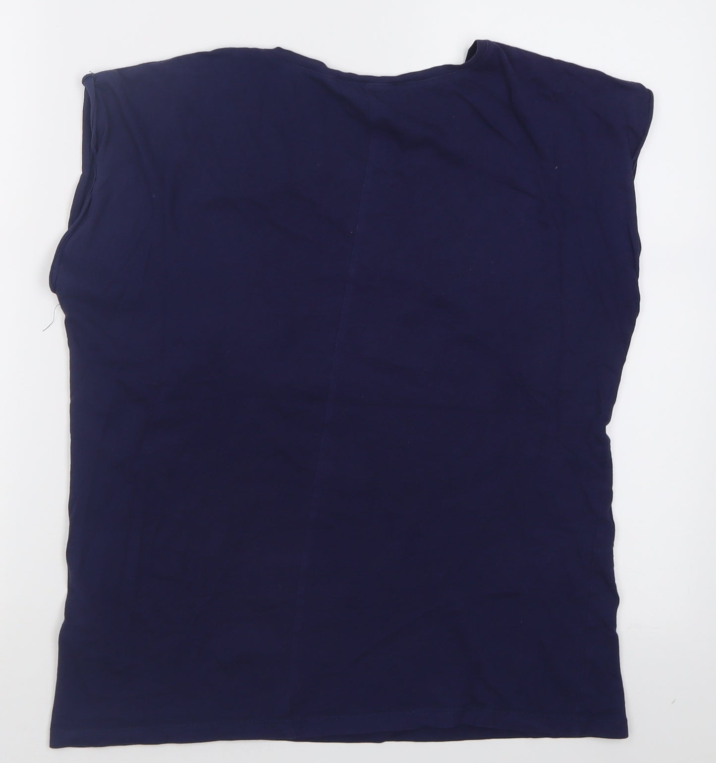 Dorothy Perkins Womens Blue Floral Cotton Basic T-Shirt Size 12 Crew Neck - Butterfly Print