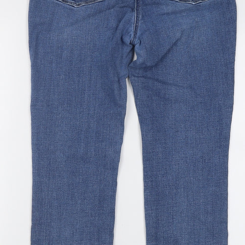 NEXT Womens Blue  Cotton Skinny Jeans Size 14 L28 in Regular Button