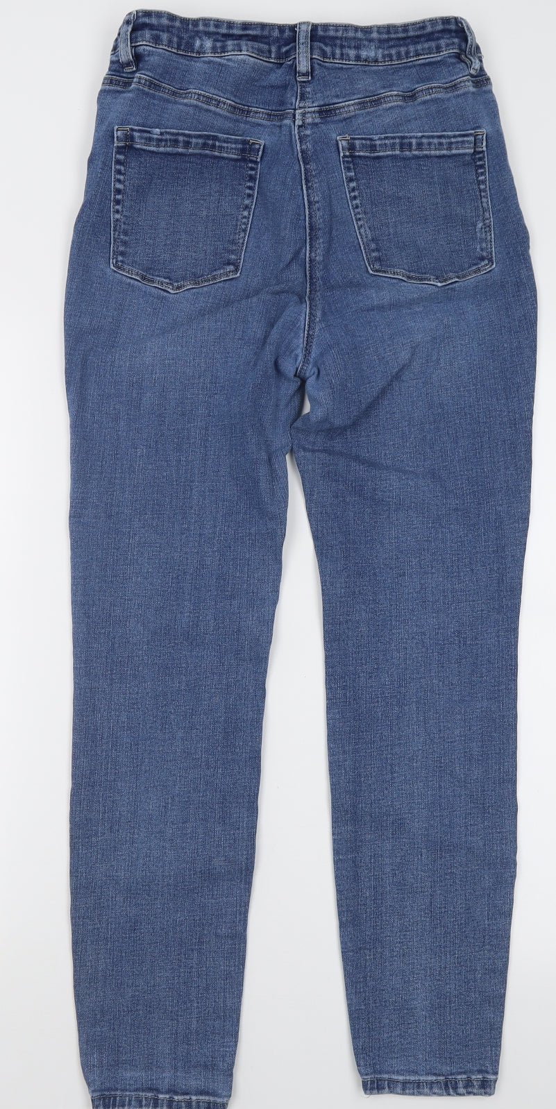 NEXT Womens Blue  Cotton Skinny Jeans Size 14 L28 in Regular Button