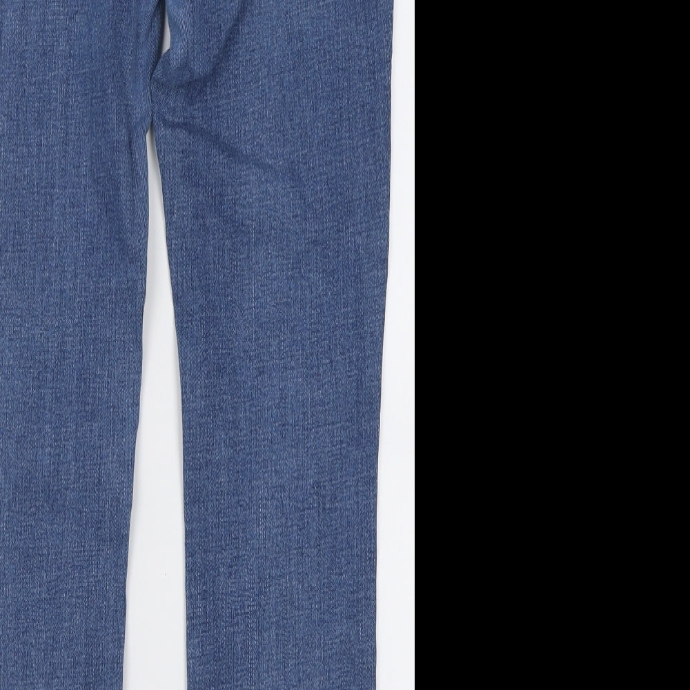 NEXT Womens Blue  Cotton Skinny Jeans Size 14 L28 in Regular Button
