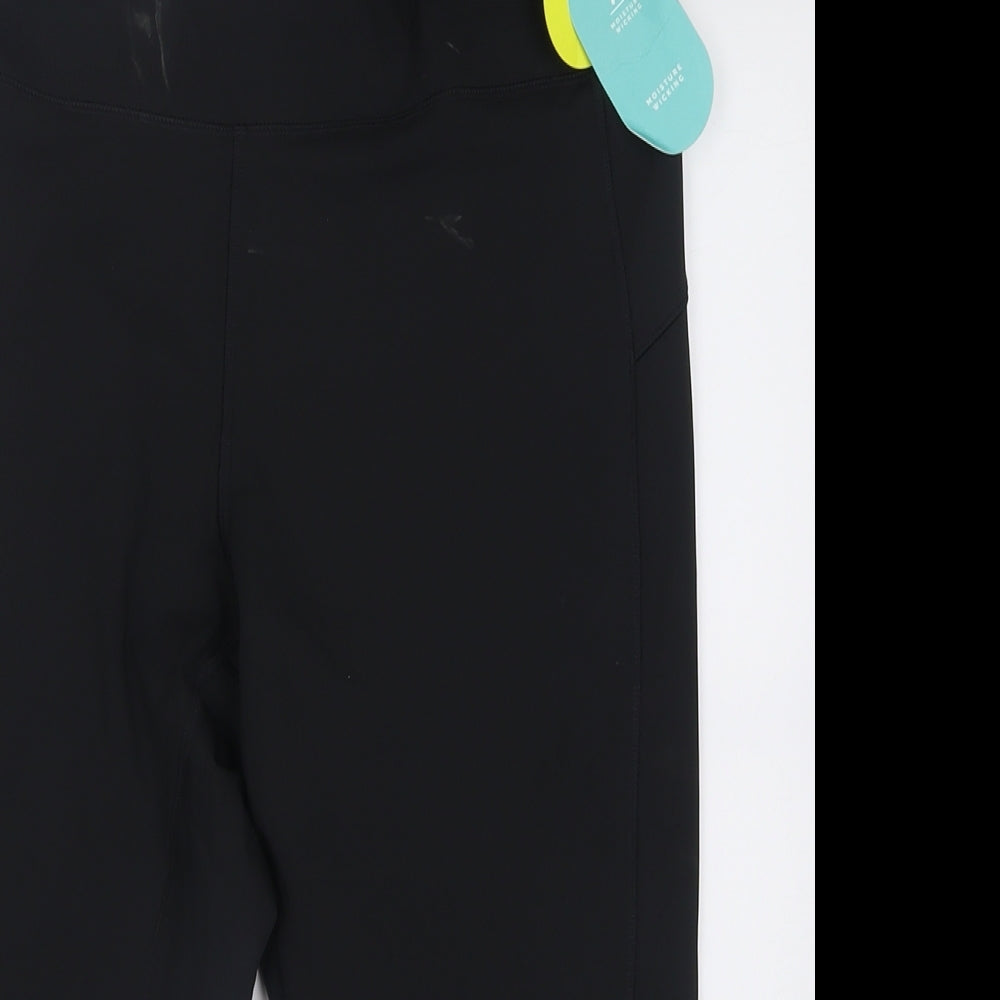 Marks and Spencer Womens Black  Polyester Biker Shorts Size 16 L18 in Regular