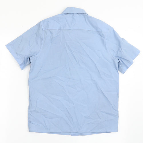 Marks and Spencer Boys Blue  Polyester Basic Button-Up Size 10-11 Years Collared Button - School Wear