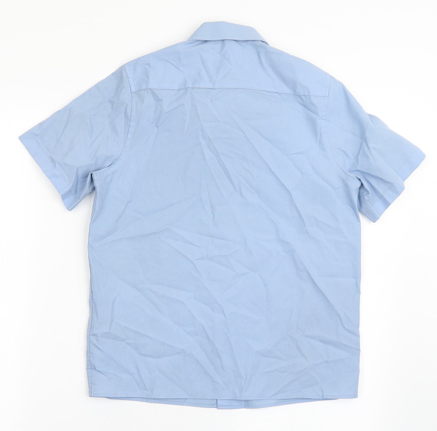 Marks and Spencer Boys Blue  Polyester Basic Button-Up Size 10-11 Years Collared Button - School Wear