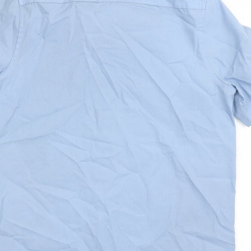 Marks and Spencer Boys Blue  Polyester Basic Button-Up Size 10-11 Years Collared Button - School Wear