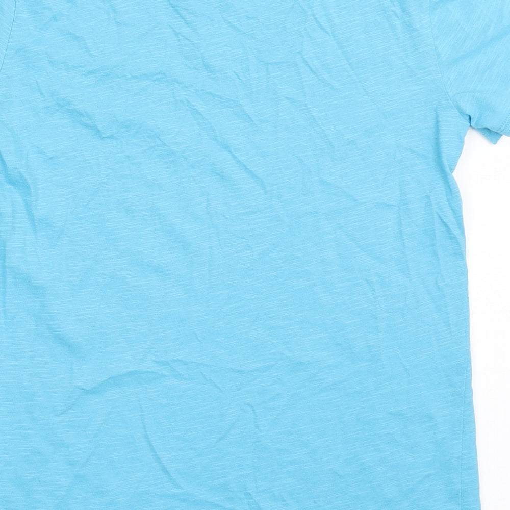 Dunnes Stores Boys Blue  100% Cotton Basic T-Shirt Size 10-11 Years Round Neck Pullover