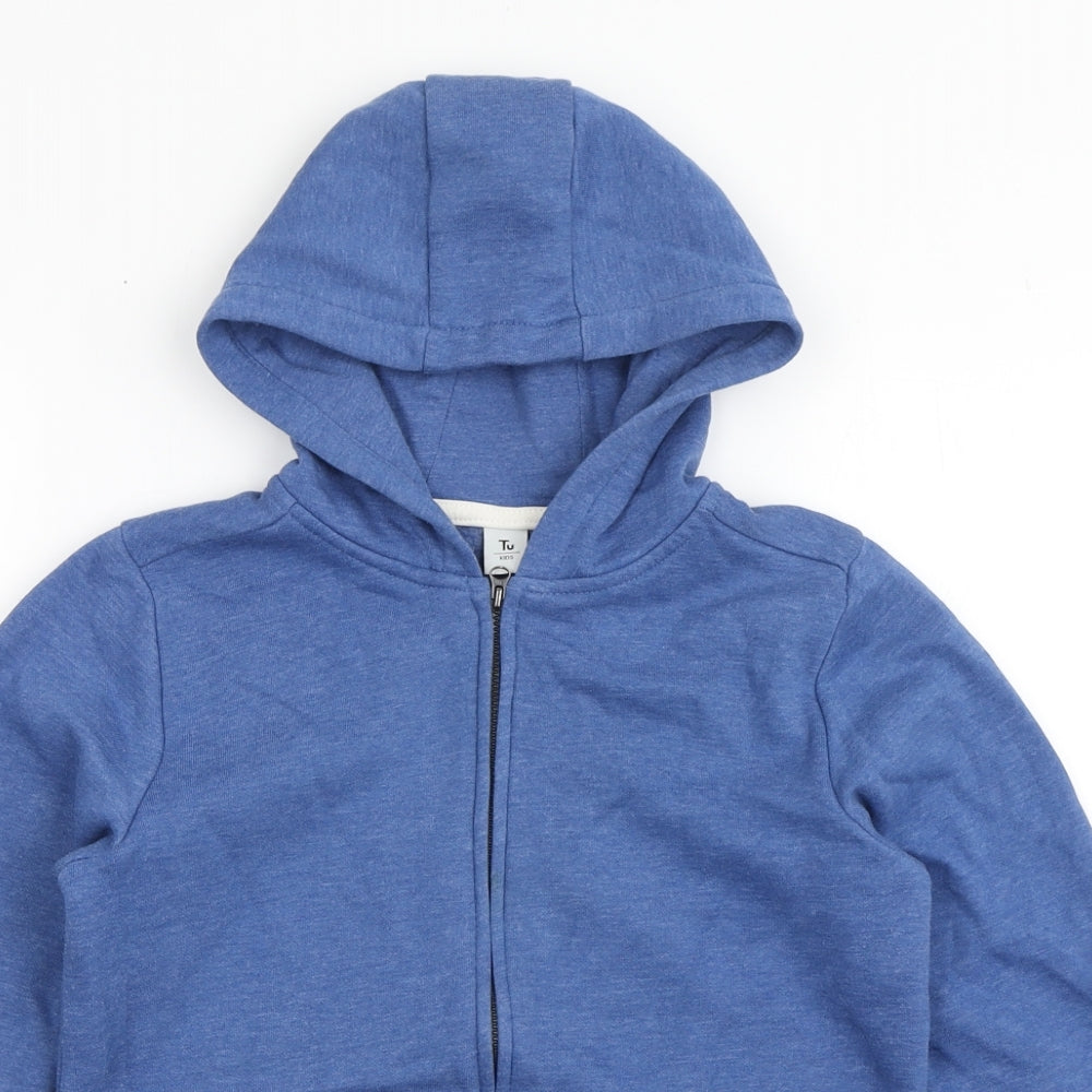 TU Boys Blue  Cotton Full Zip Hoodie Size 9 Years  Zip