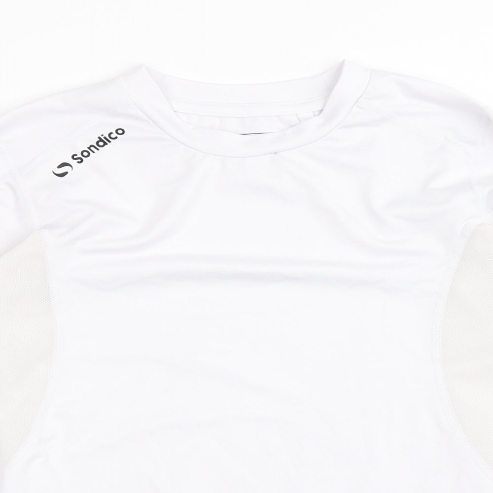 Sondico Boys White  Polyester Basic T-Shirt Size 9-10 Years Round Neck Pullover - Base Layer