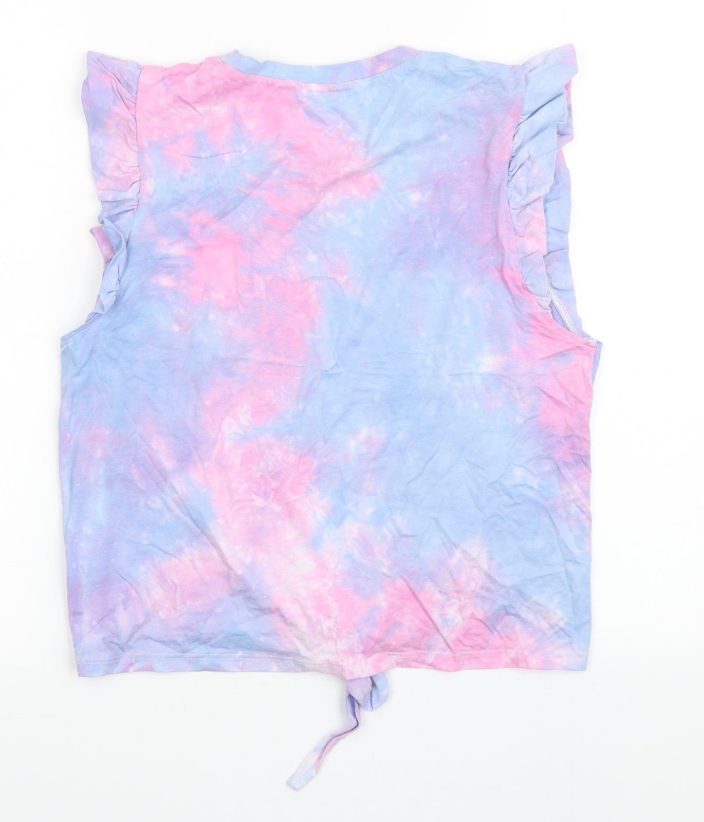 CC Fashion Girls Purple  Cotton Basic T-Shirt Size L Round Neck Push Lock - Tie Dye