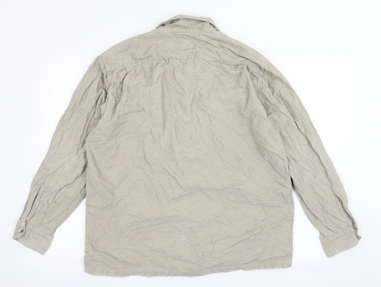 Signature by Levi Strauss & Co. Mens Beige  Polyester  Button-Up Size M Collared Button