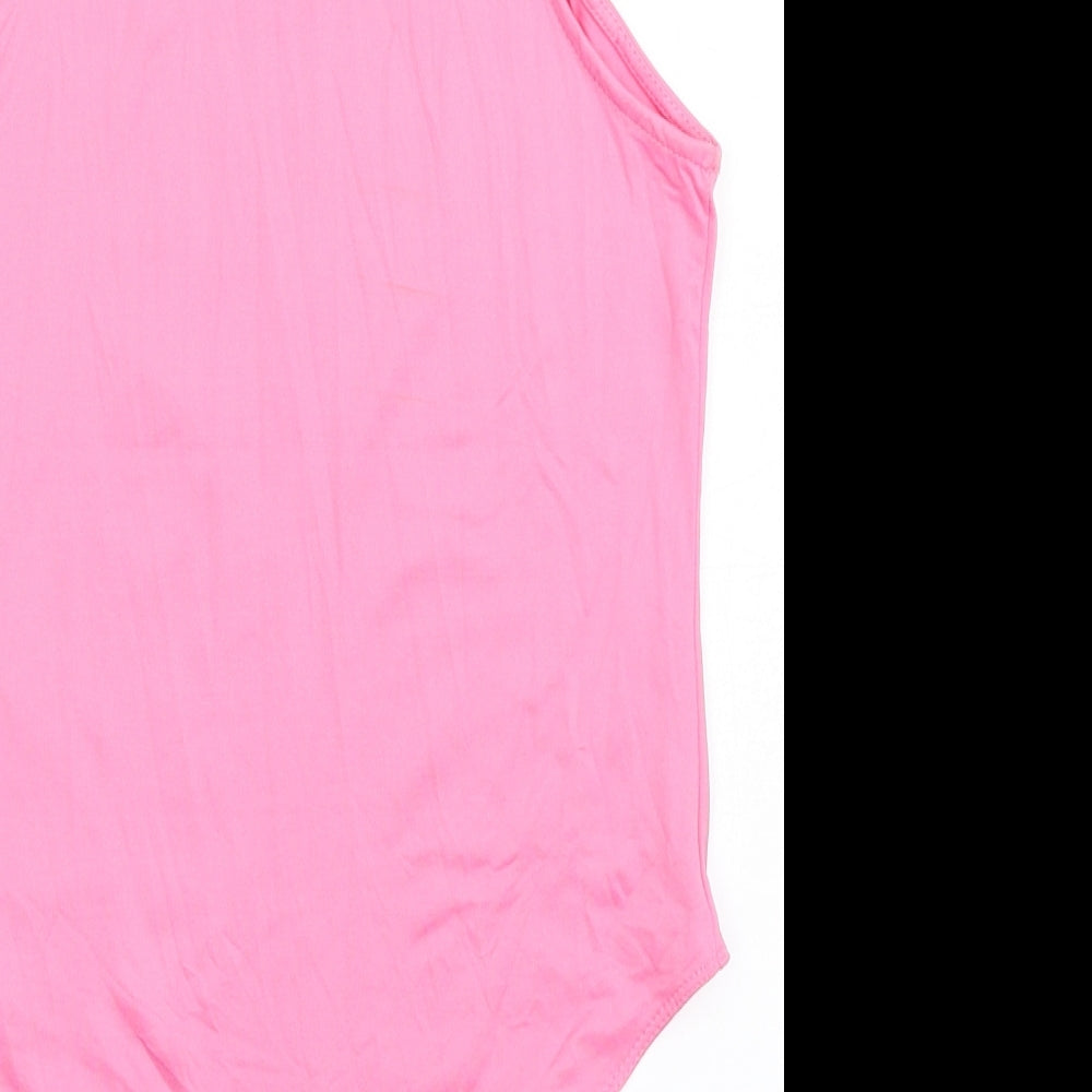 Primark Womens Pink  Polyamide Bodysuit One-Piece Size M  Snap
