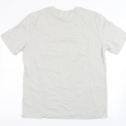 Atlas Mens Grey  Cotton  T-Shirt Size L Round Neck  - Eagle, Motorbike