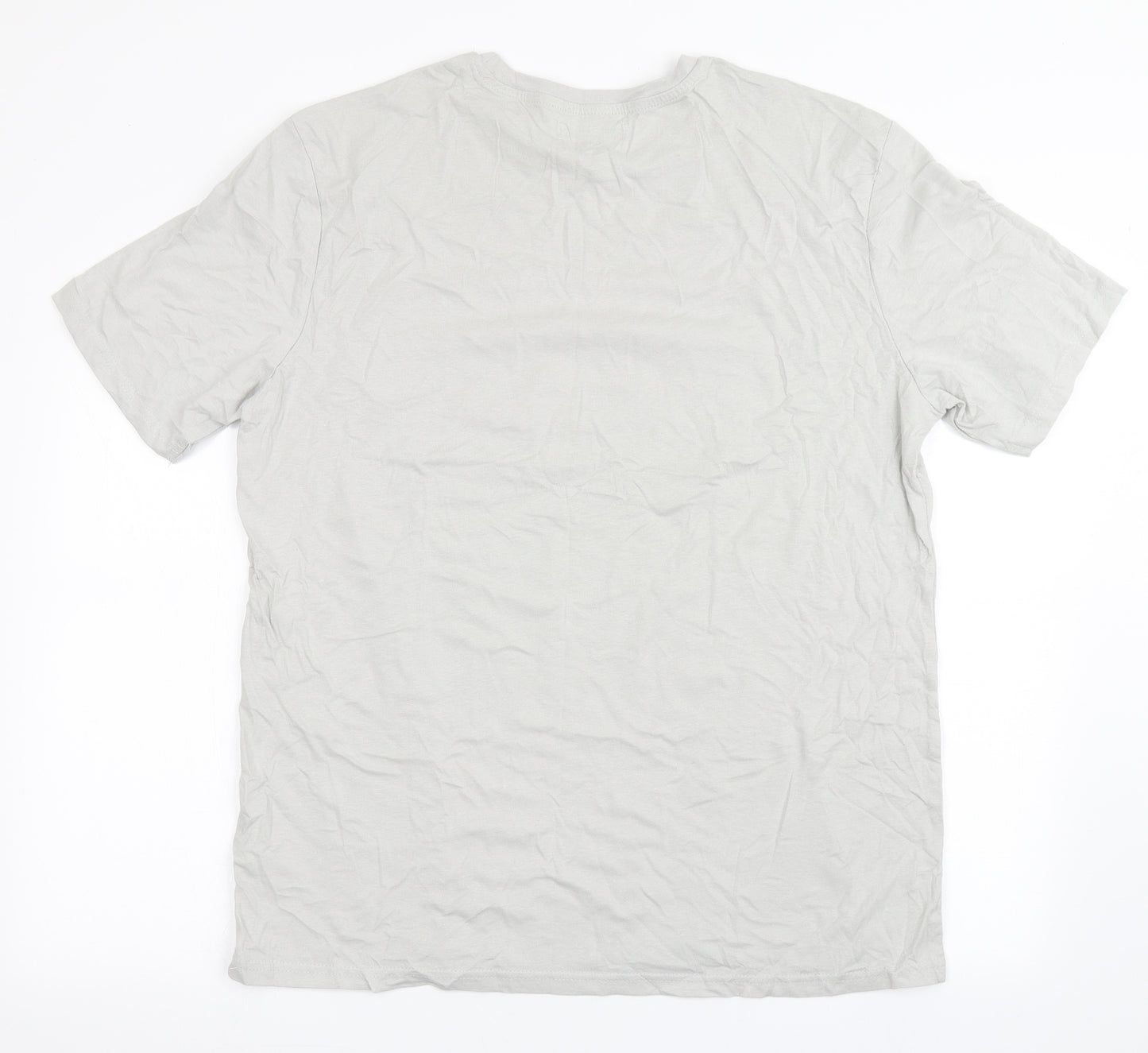 Atlas Mens Grey  Cotton  T-Shirt Size L Round Neck  - Eagle, Motorbike