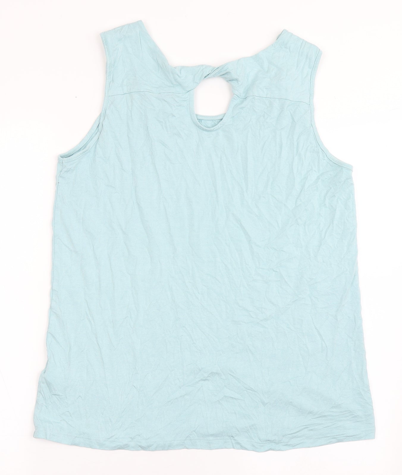 Peacocks Womens Blue  Viscose Basic T-Shirt Size 16 Round Neck