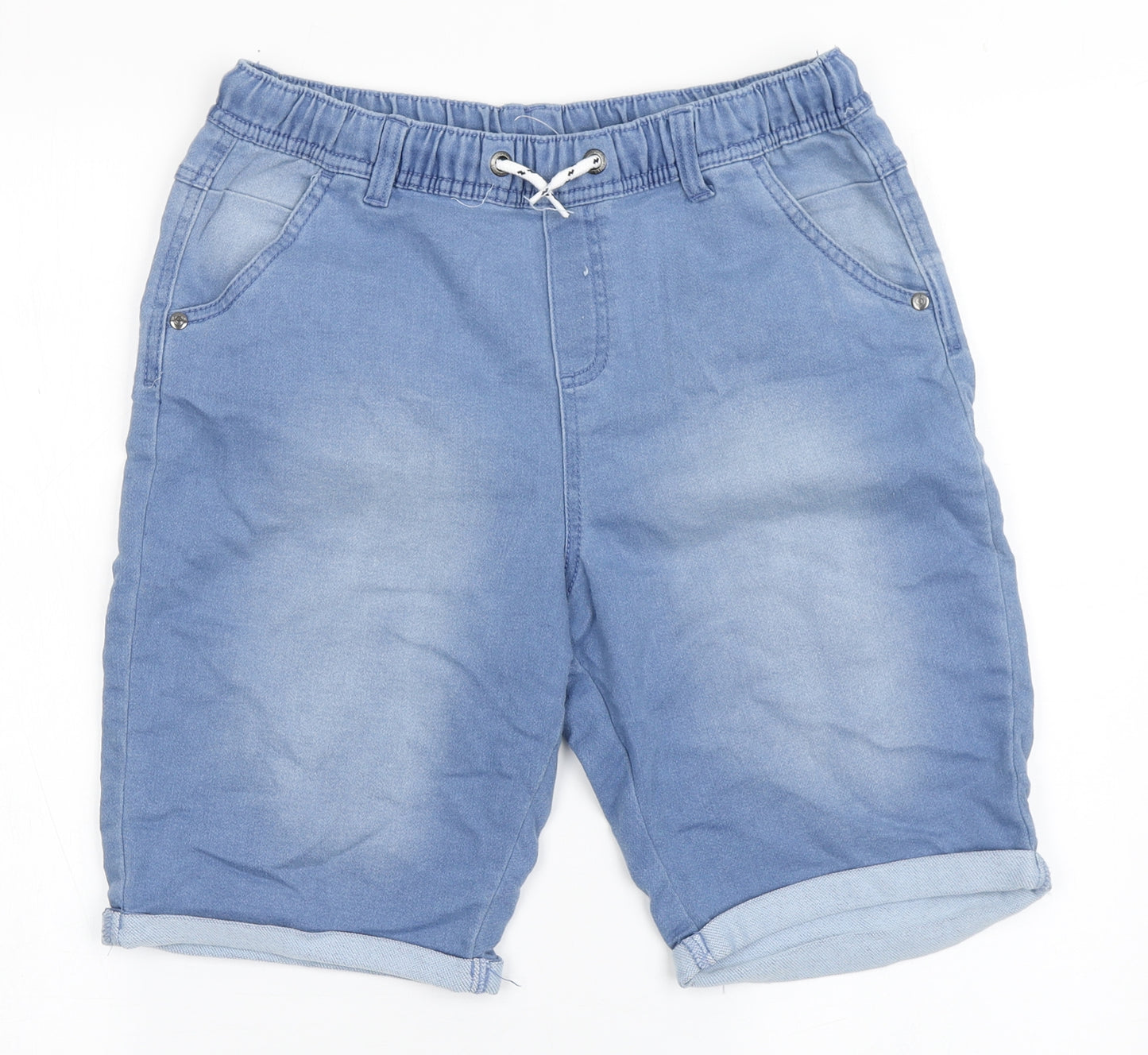 Pepperts Boys Blue  Cotton Bermuda Shorts Size 13-14 Years  Regular Drawstring