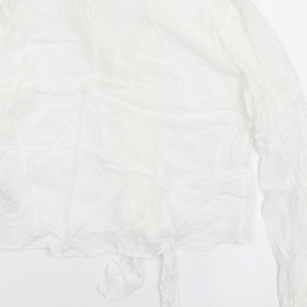 Miss Selfridge Womens White  Viscose Basic Blouse Size 6 Collared