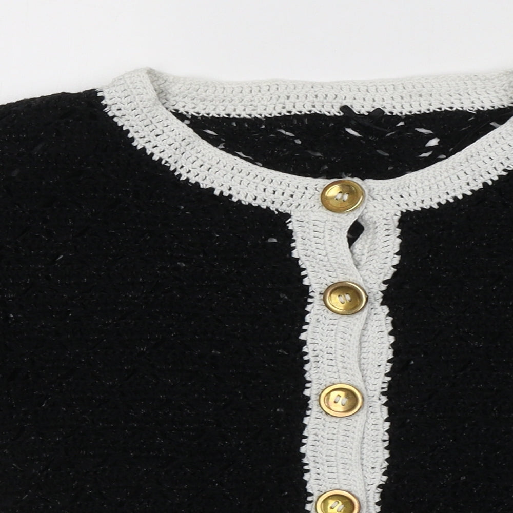 Atmosphere Womens Black Round Neck  Cotton Cardigan Jumper Size 8