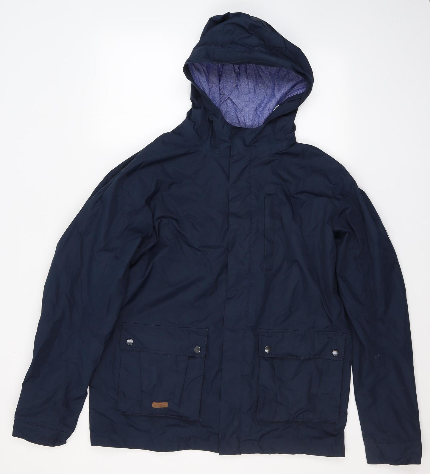 Regatta Mens Blue   Rain Coat Jacket Size L  Zip