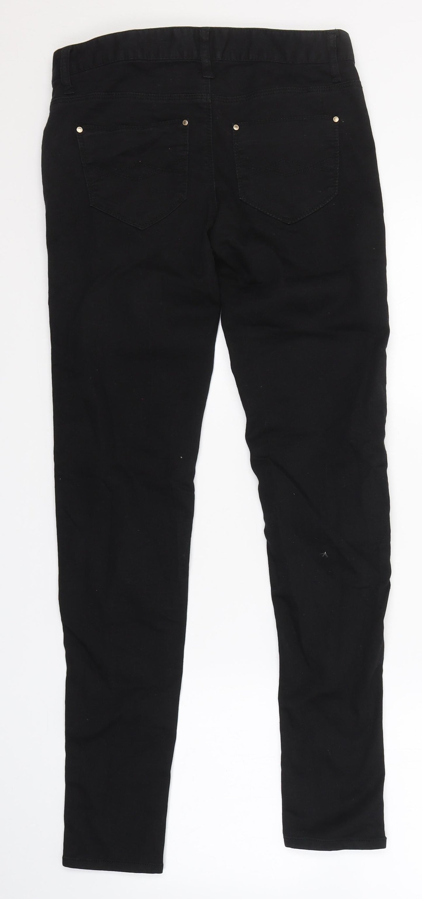Denim & Co. Womens Black  Cotton Skinny Jeans Size 8 L30 in Regular Button