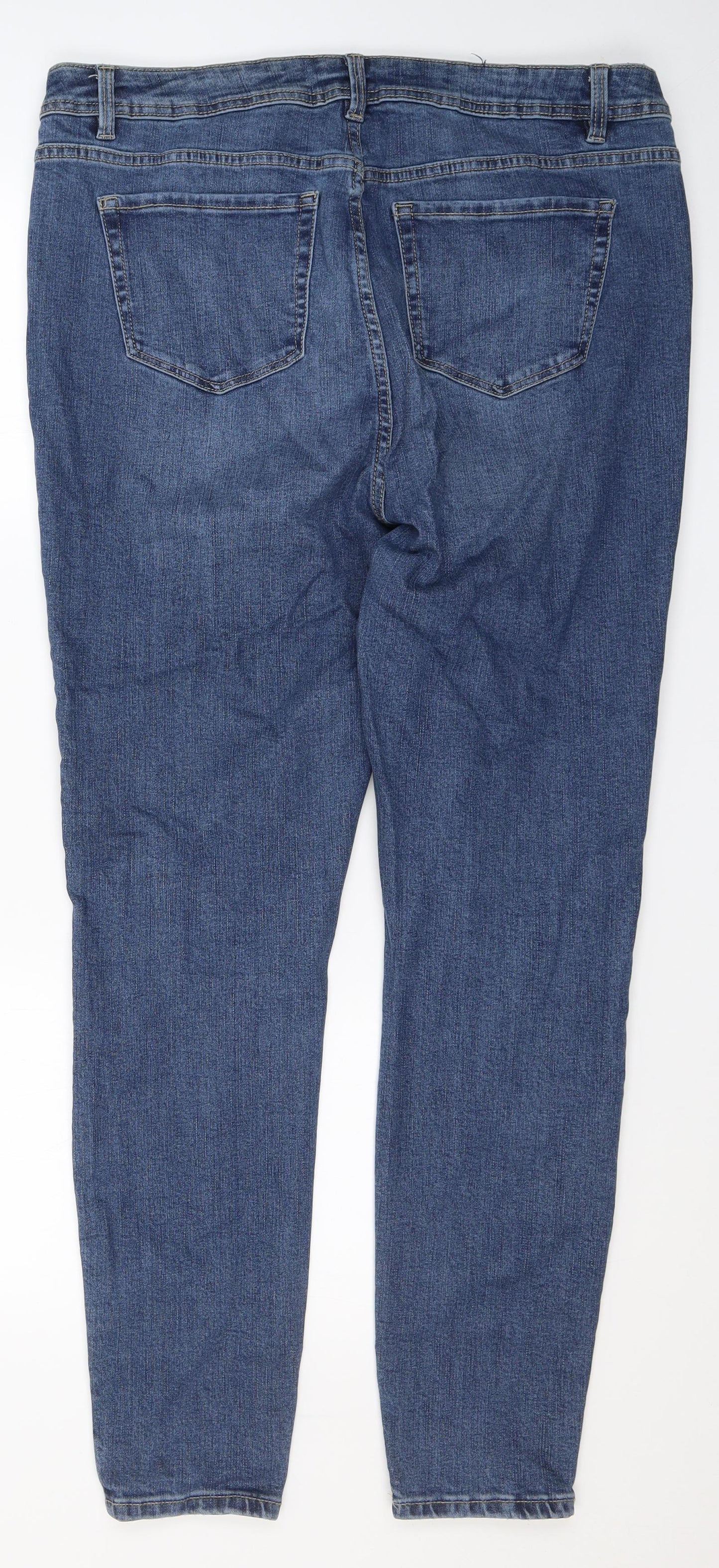 George Womens Blue  Cotton Skinny Jeans Size 18 L29 in Regular Button